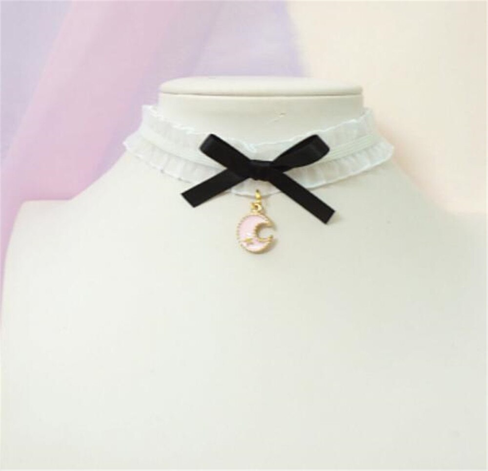 Süße kreuz anhänger bownot Halsband Harajuku Nette Lolita Band Kette Cosplay Frauen Halskette B972