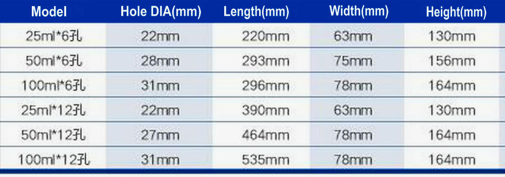 1pcs Lab Wooden test tube 10ml 25ml 50ml 100ml rack colorimetric tube rack with 6 and 12 holes