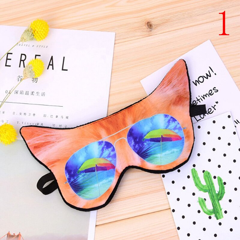 1 stuk ooglapje, schattig dierenprint slaapmasker, blinddoek, ontspannende slaap, reishoezen, oogkapje, slaapgereedschap: Type 1