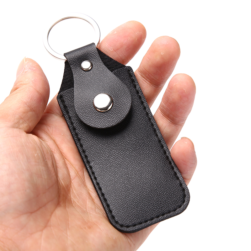 1pc estojos de couro pu para pen drive, chaveiros, bolsas de armazenamento para disco u com fecho, capa protetora, porta-chaves 10*4cm