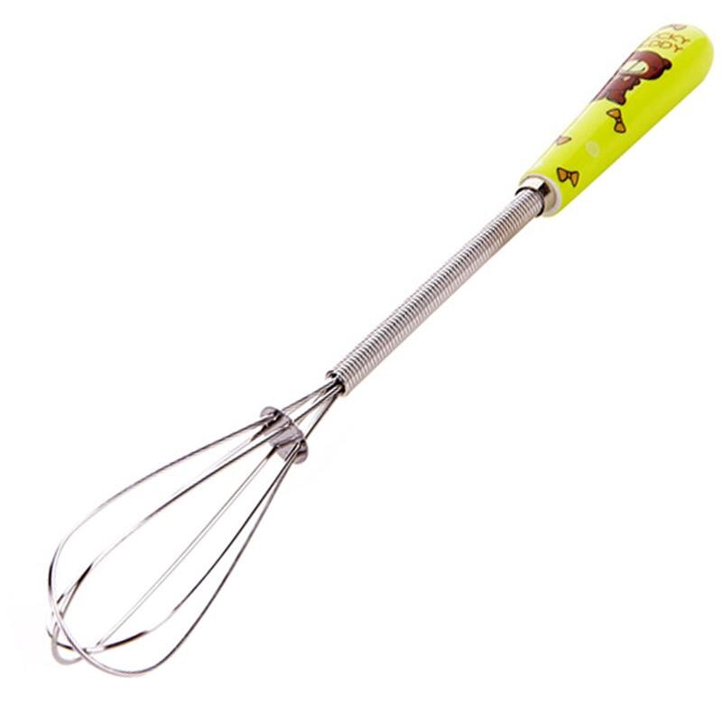 1PCS Mini Stainless Steel Egg Whisk Cute Cartoon Balloon Whisk Small Egg Mixing Mixer Milk Egg Beater Kitchen Cooking Tool: Yellow