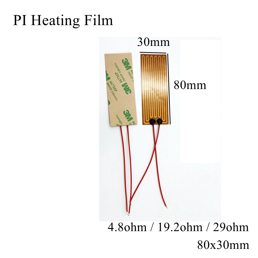 80x35mm 5V 12V 24V 110V 220V Pi Heizung Film Polyimid Klebstoff Elektrische heizung Platte Tafel Pad matt Kraftstoff Folie Öl Motor- Panzer: 80x30mm