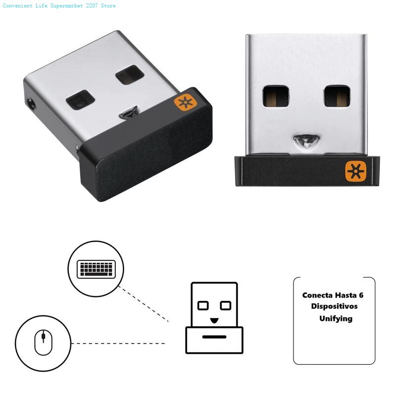 6 Channel Wireless Dongle USB Receiver Adapter for Logitech Unifying Mouse MK365 M905 M510 Keyboard K800 K750 K520