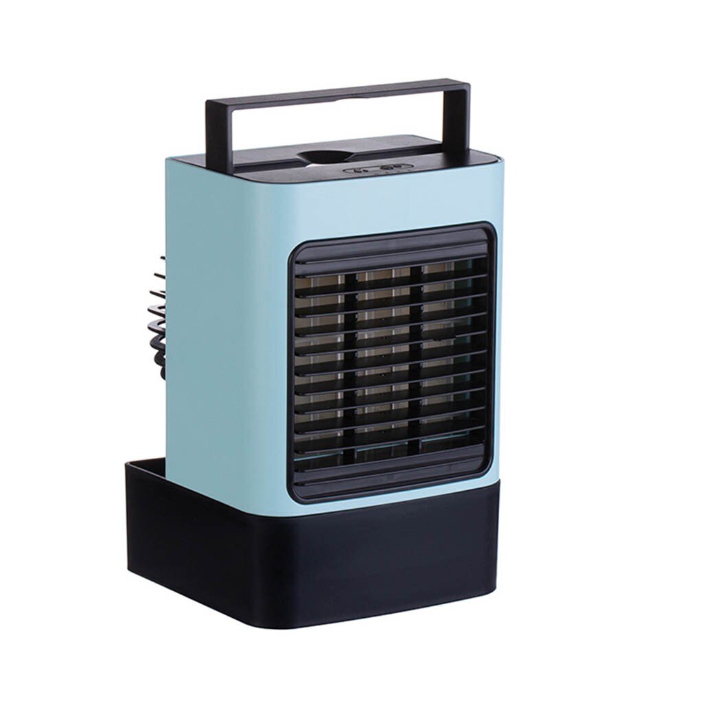 Mini Air Conditioner USB Charging Mini Portable Air Conditioning Fan Summer Air Cooler Home Office Refrigerator Cooler: Blue