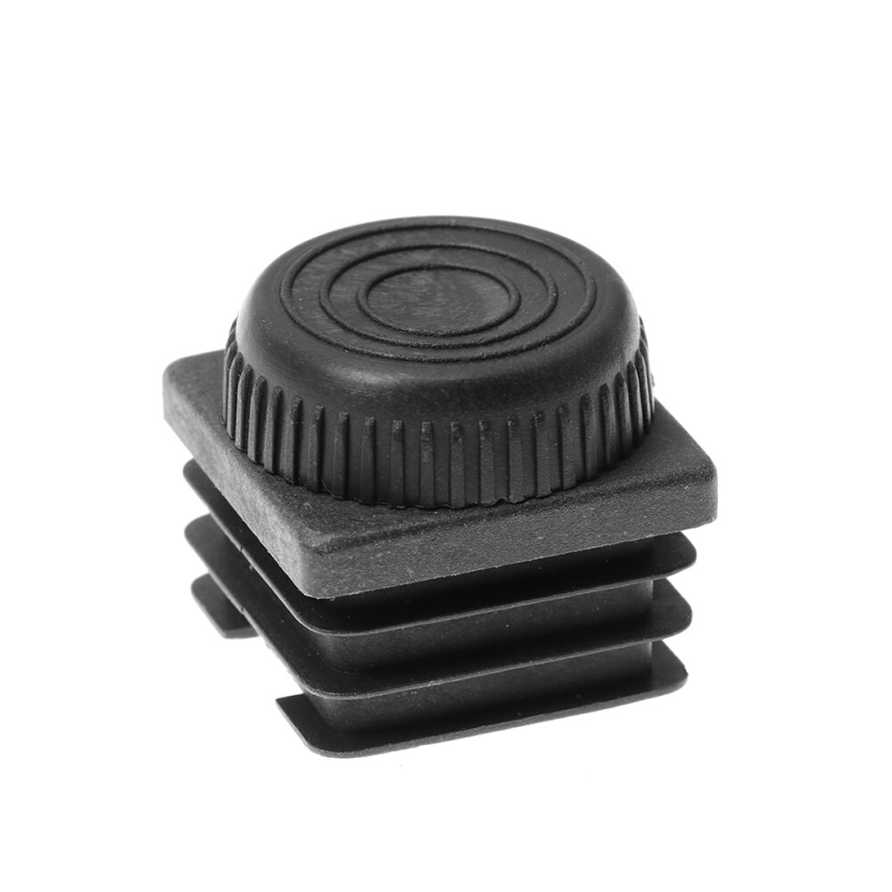 20pcs M8 Square Pipe Plug Furniture Square Foot Mats Tube Cover Pipe Fittings with Nut and Adjustable Feet 35*: Black