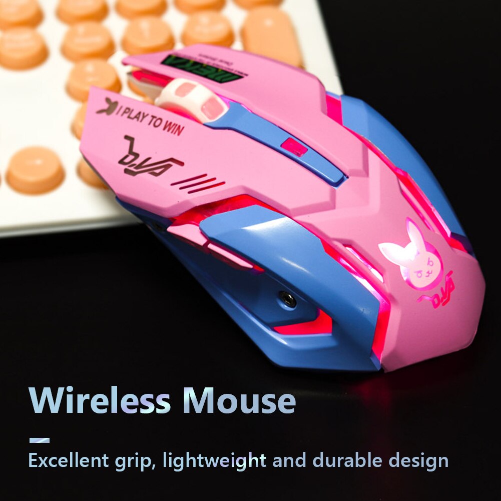 Wireless Gaming Mouse 6 Button 2400DPI Adjustable LED Backlight Gamer Mice Rechargeable Ergonomic Computer Mouse For PC Laptop