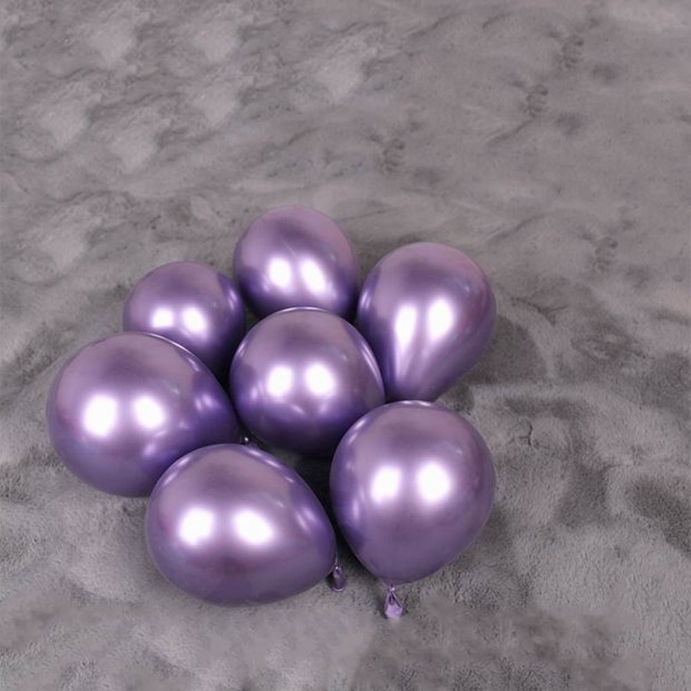 Globos metálicos de helio para boda, de 5 pulgadas, color dorado, plateado, azul, rosa y verde, de látex y cromado, 30 unids/lote: purple