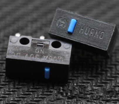 2 pièces/pack original HUANO souris micro interrupteur micro bouton blanc/jaune/bleu/rose point pour le choix: Bleu