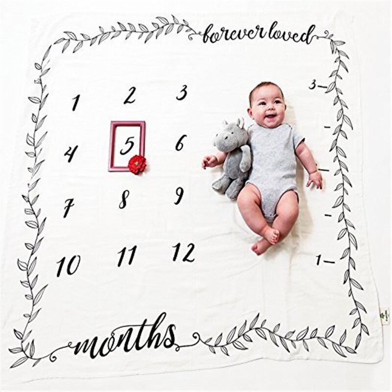 -né bébé croissance mensuelle jalon couverture photographie accessoires fond tissu pour tapis bébé garçon filles photographie accessoires