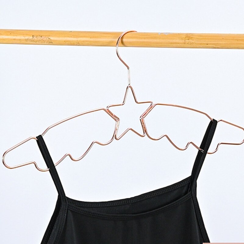 Wrought Iron Clothes Hangers 10 Pcs Metal Light Luxury Star Hanger Anti-slip for Home Bedroom Dormitory Wardrobe