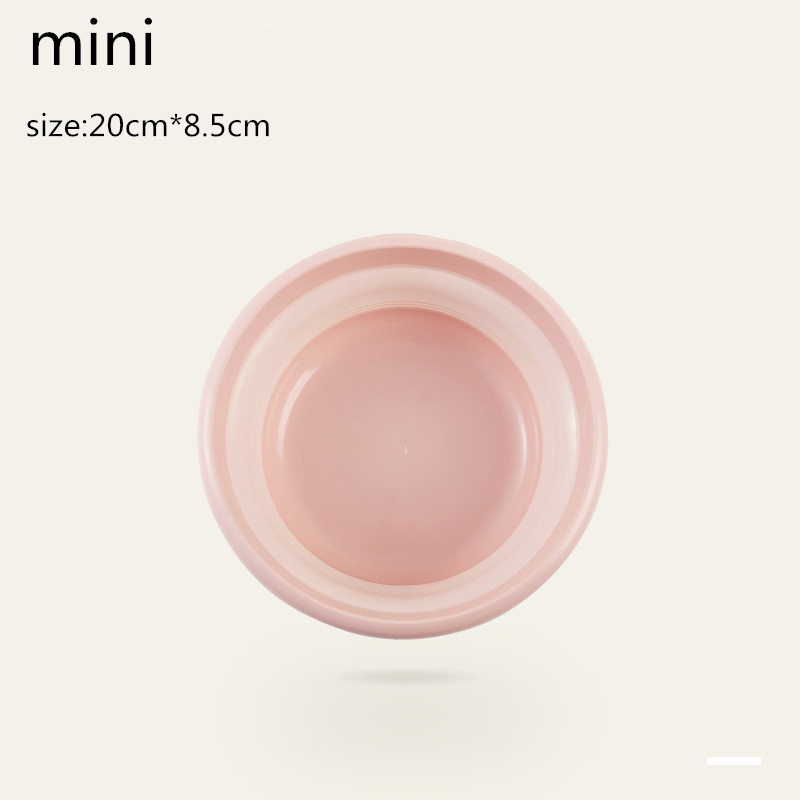 Bærbar foldespand camping håndvask foldevask silikone håndvask sammenklappelig fiskebilvask spand rengøringsmidler: Mini pink