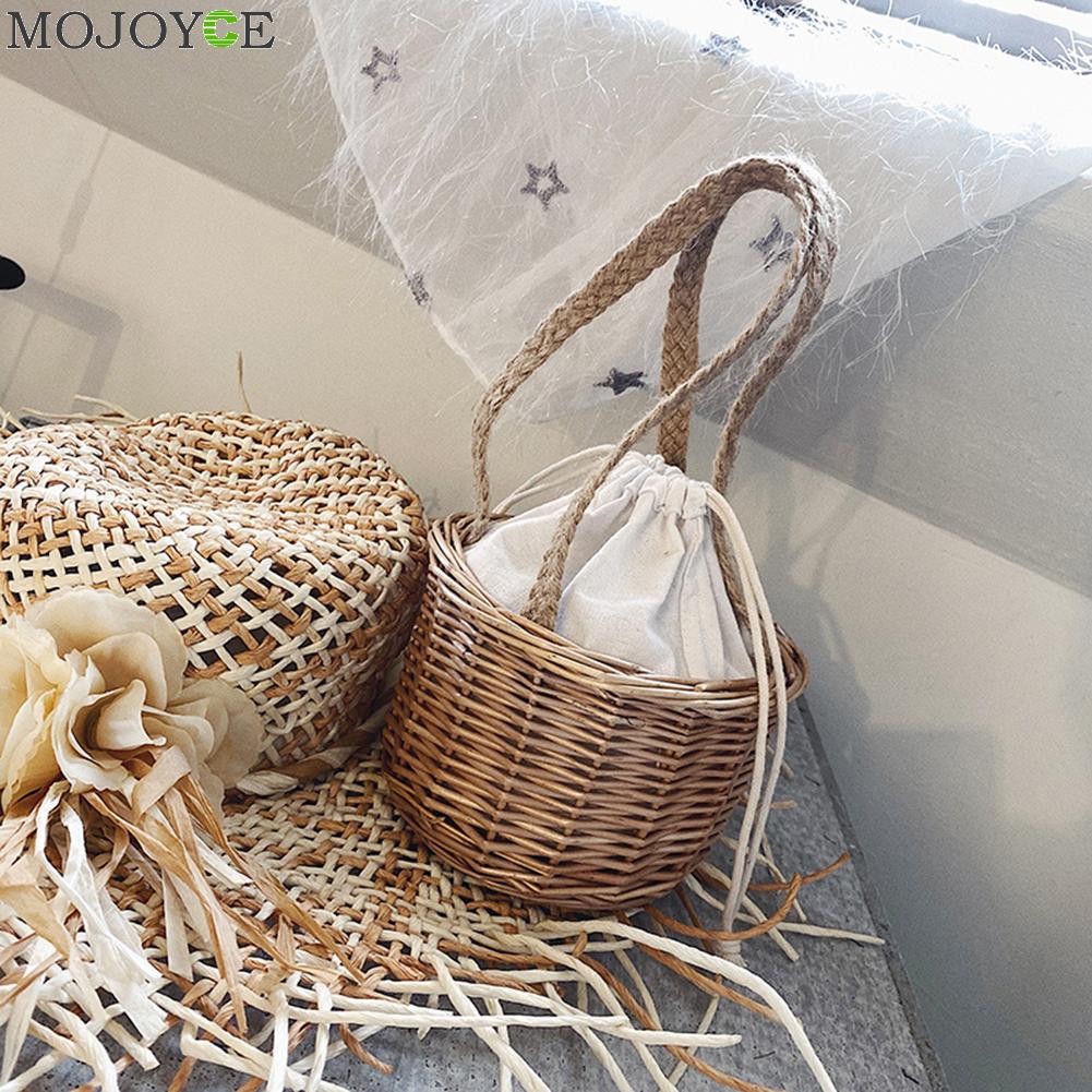 Frauen Boho Stroh Gesponnener Korb Totes Tasche Sommer Weibliche Rattan Strand Handtasche Geldbörse Böhmischen Sommer Stroh Handtasche