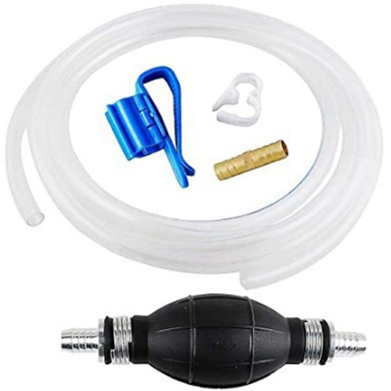 Flow Siphon Hand Pump Portable Manual Car Fuel Transfer for Gas Gasoline Petrol Diesel Oil Liquid Water Tank 2M/3M Syphon Hose: 02