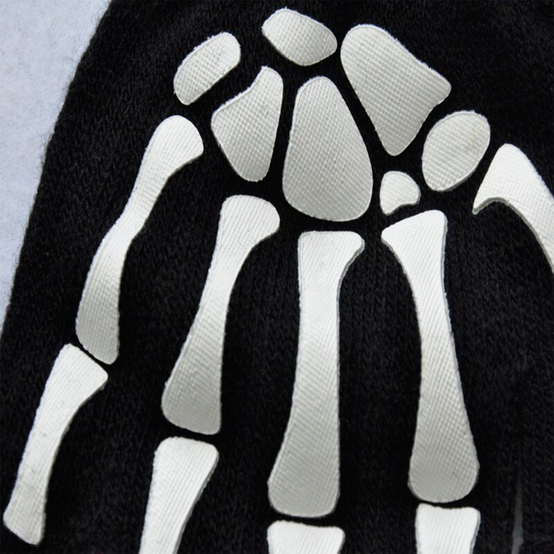 dla obu płci dorosły Halloween szkielet czaszka pół palca rękawiczki świecące w ciemności bez palców dzianinowe zimowe rękawiczki rowerowe