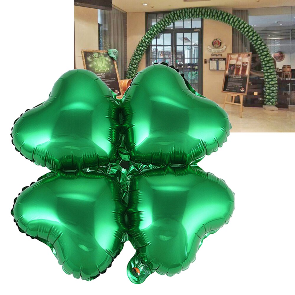 12 Stuks Folie Ballonnen Groene Mooie Hartvorm Klavertje Vier Party Decor Ballon Voor Festival