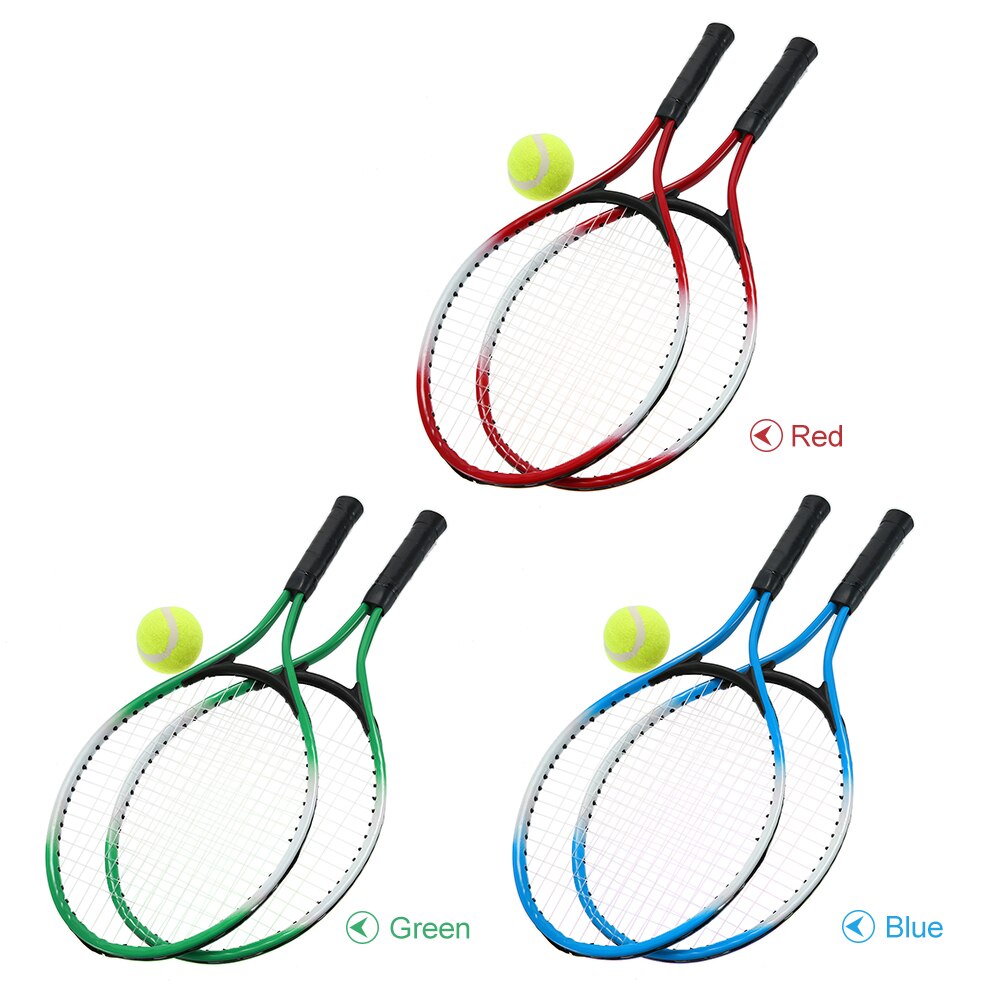 2 Stks Kids Tennisracket String Tennisrackets met 1 Tennisbal en Cover Tas Sport Fitness Blauw Tennisracket