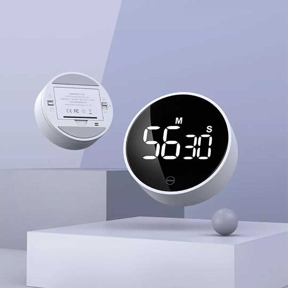 Miiiw Rotating Timer Brightness Adjustable Magnetic LED Digital Display Portable Simple Kitchen Cooking Alarm Clock
