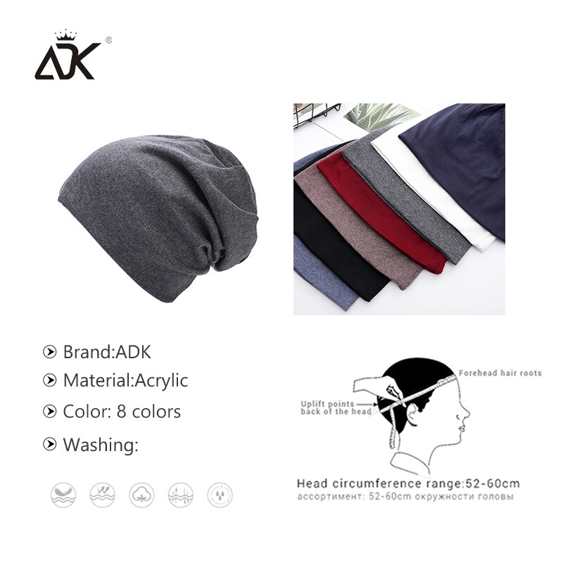 Cotton Winter Cap Acrylic Skullies Beanies For Men Women's Solid Color Outdoor Slouchy Knitted Hat Unisex Baggy Headgear