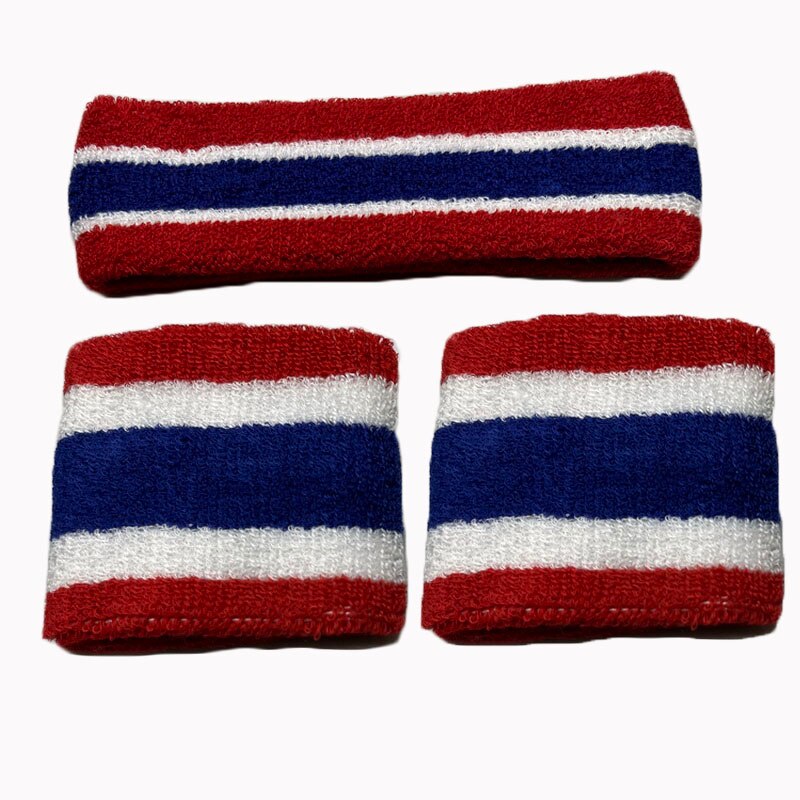Mannen Vrouwen Sport Polsbandjes Voor Tennis Yoga Hoofdband Volleybal Pols Brace Guard Basketbal Fitness Handdoek Zweetband Head Band: 1 set 05