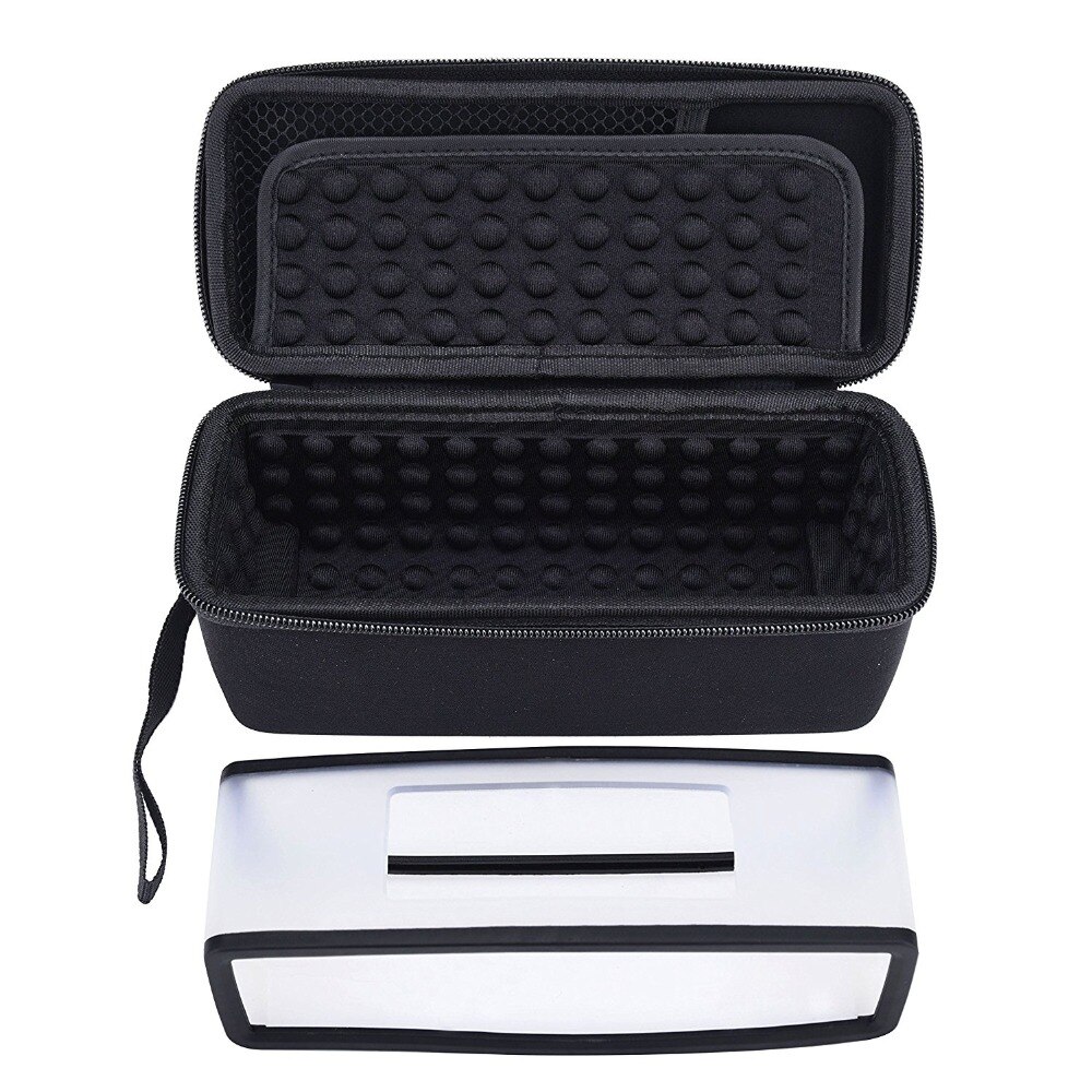 Hard Travel Carrying Case with Black Soft Cover for Bose Soundlink Mini I and Mini II Bluetooth Speaker