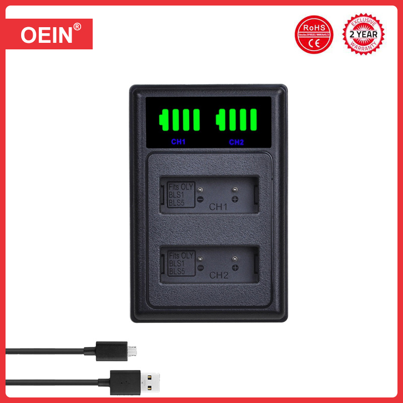BLS-5 BLS-50 bls5 bls50 akku + usb ladegerät mit typ-c für Olymp stift E-PL5 OMD-em10 E-PL3 E-PL6 E-PL7 E-PM2 E-M10 Stift1