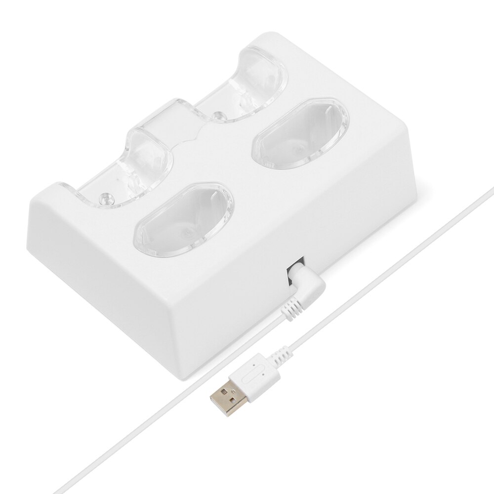 Draagbaar oplaadstation, oplaadstation met 4 oplaadbare batterijen voor de nintendo wii-afstandsbediening en gamingaccessoires