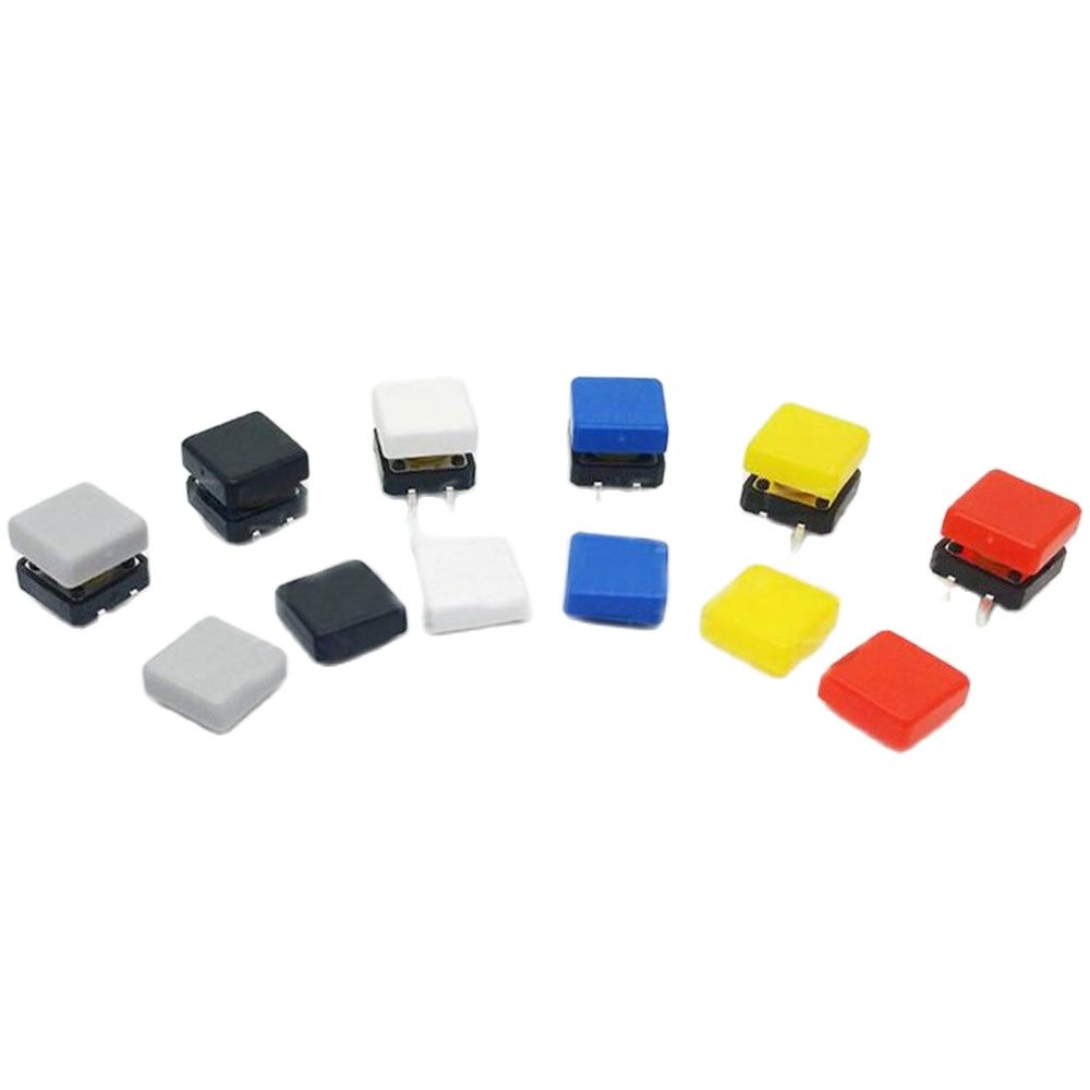 100 stks 12*12mm drukknop cap vierkante knop cap multi kleur knop caps voor 12 * 12mm vierkante tactile switches