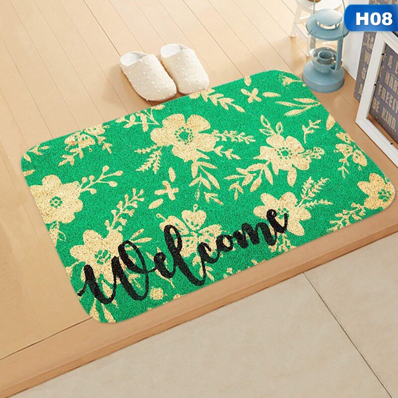 Tapis antidérapant rectangulaire 40 x 60cm welcome home pour chambre à coucher, tapis de sol d'entrée, motif tournesol, paillasson en flanelle