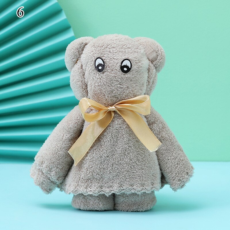Cartoon Bear Coral Fleece Towel Absorbent Coral Velvet Towel Shower Hair Face Hand Towel Wedding Party Bathroom Towels: 6