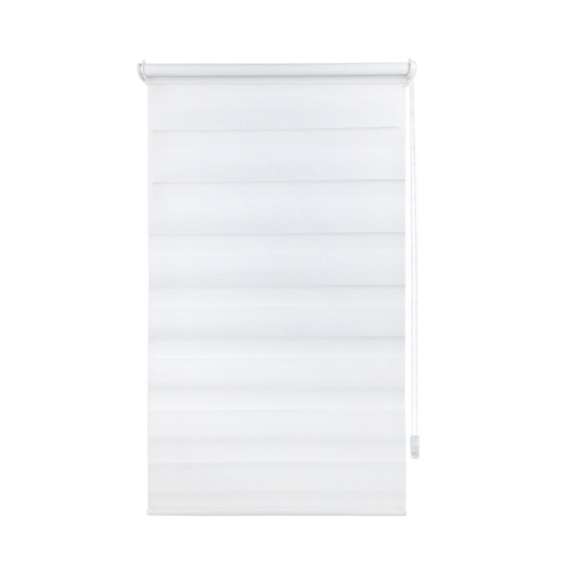 Day and Night Zebra Roller Blind Double Translucent or Blackout Vision Curtains for Window and Door with Install Accessories: White / 40x150CM