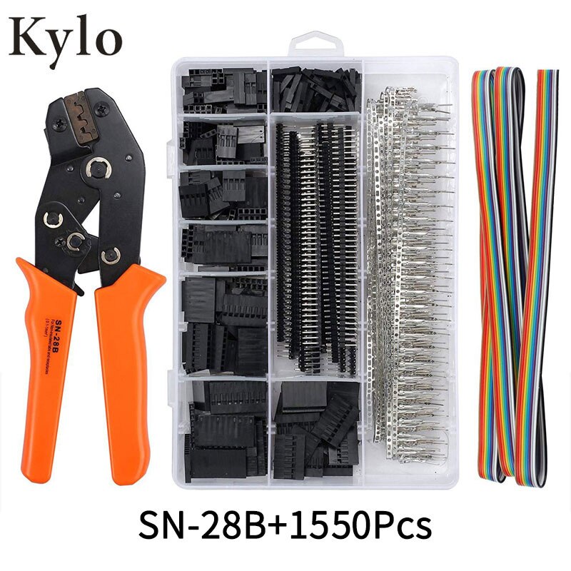 1550 stk. dupont pressverktøy tang terminal terminal crimper wire jst håndverktøysett multifunksjonelle verktøy for elektrisk kabel sn -28b: Sn -28b 1550 stk sett