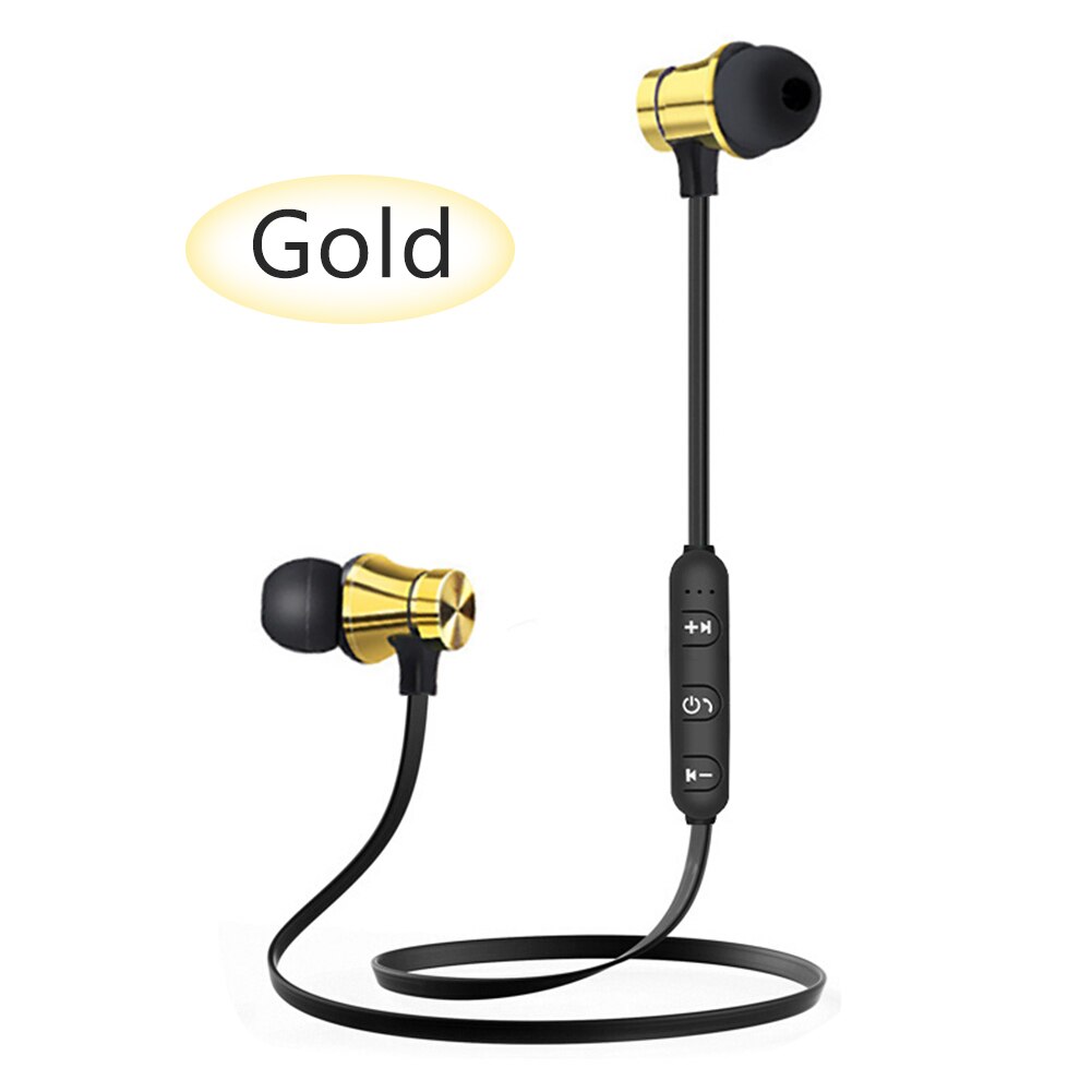 Magnetische Draadloze Bluetooth Sport In-Ear Koptelefoon Stereo Oordopjes Headset Met Microfoon Ruisonderdrukking Voor Xiaomi Redmi Huawei Honor: gold