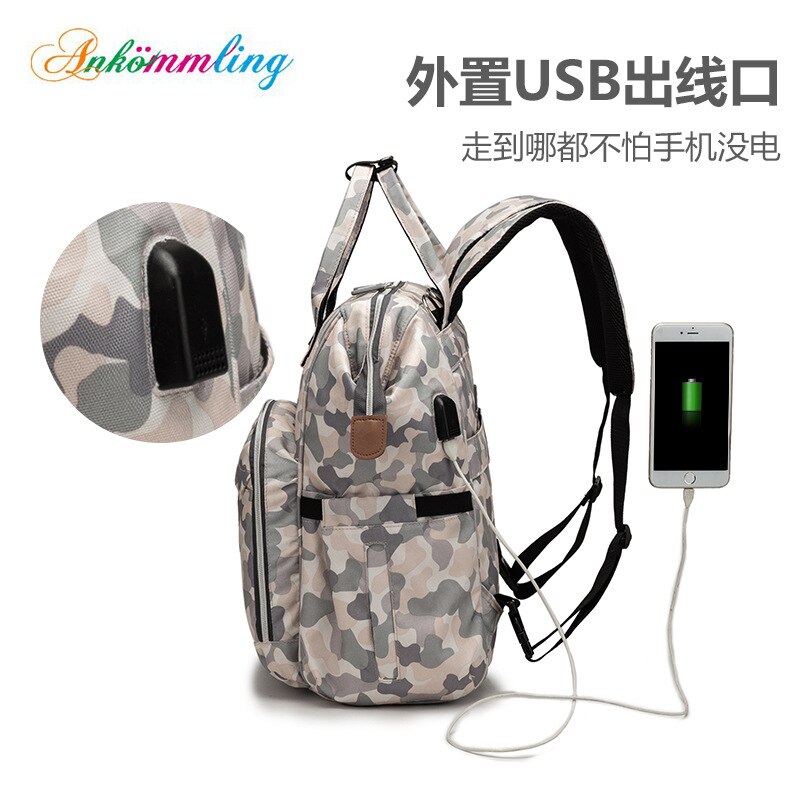 Eingetroffen Windel Tasche Große Kapazität Multi-funktionale Schulter Mutter und Baby Rucksack Wasserdichte Windel Tasche Mommy Tasche