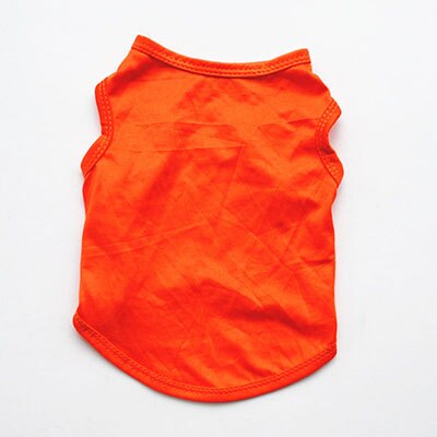 Zomer Huisdier Puppy Kleding Kleine Hond Vest Casual Pure Kleur T-shirt voor Katten Zachte Polyester Kleding Zwart Wit roze Oranje: orange / XS