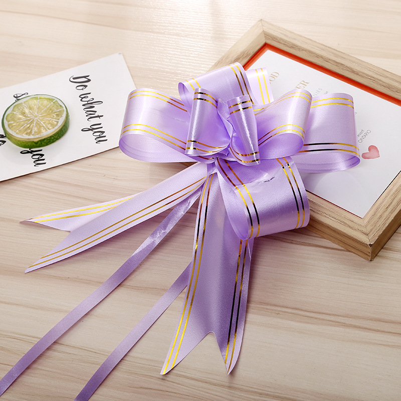 Cinta blanca para coche de boda, lazos para tirar, envoltura de , decoración para coche de boda, suministros para de cumpleaños, sillas, decoración del hogar DIY, 10/20 piezas: L / Plata