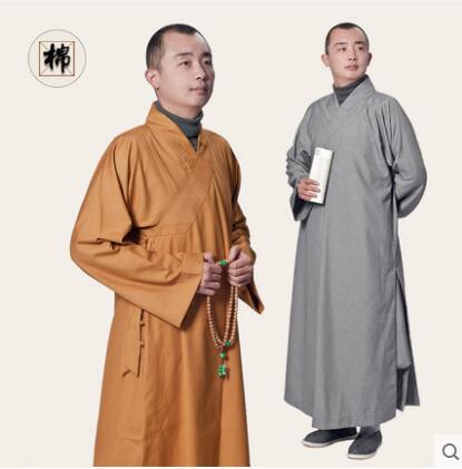 Men buddhist monk robes Shaolin monk Long gown for men Winter Meditation Zen