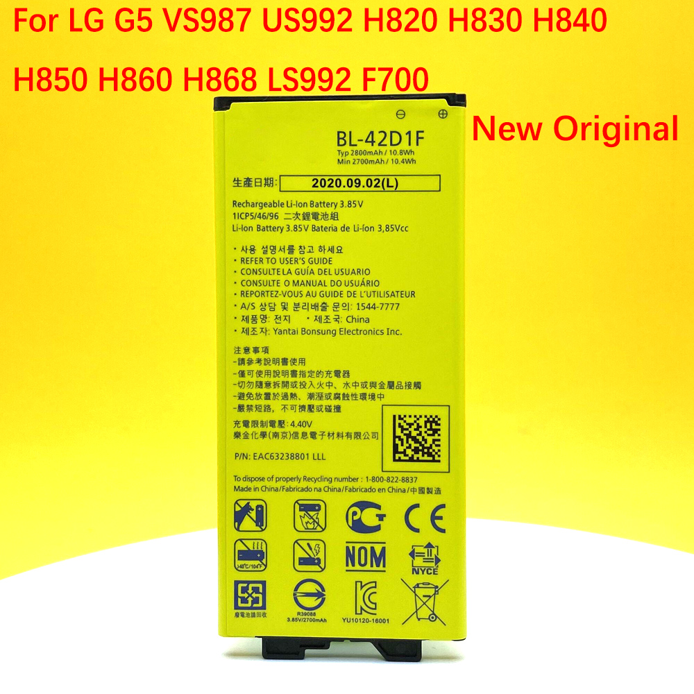 Original 2800mAh BL-42D1F Battery For LG G5 VS987 US992 H820 H830 H840 H850 H860 H868 LS992 F700