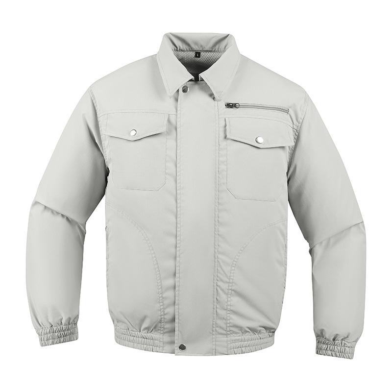 12V USB Cooling Work Clothes Air Conditioning Jacket with 2 Fans UV Resistant Cooling AC Fan for Summer High Temp Outdoor Work: Clothes(Grey) / 4XL or 5XL