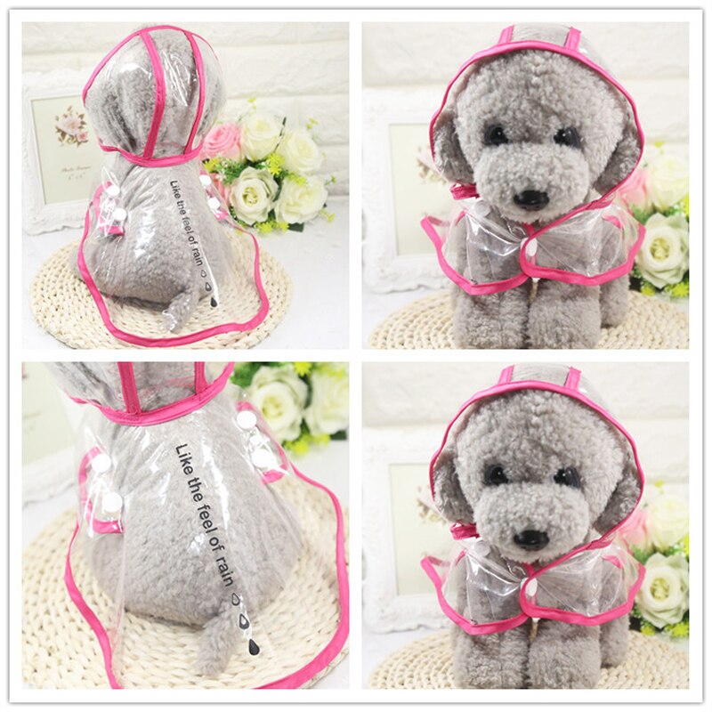 Dog Raincoat Cats Pet Clothes Transparent Rain Coat Hoody Waterproof Pets Outdoor Raincoats Small Dogs Clothing XS-2XL