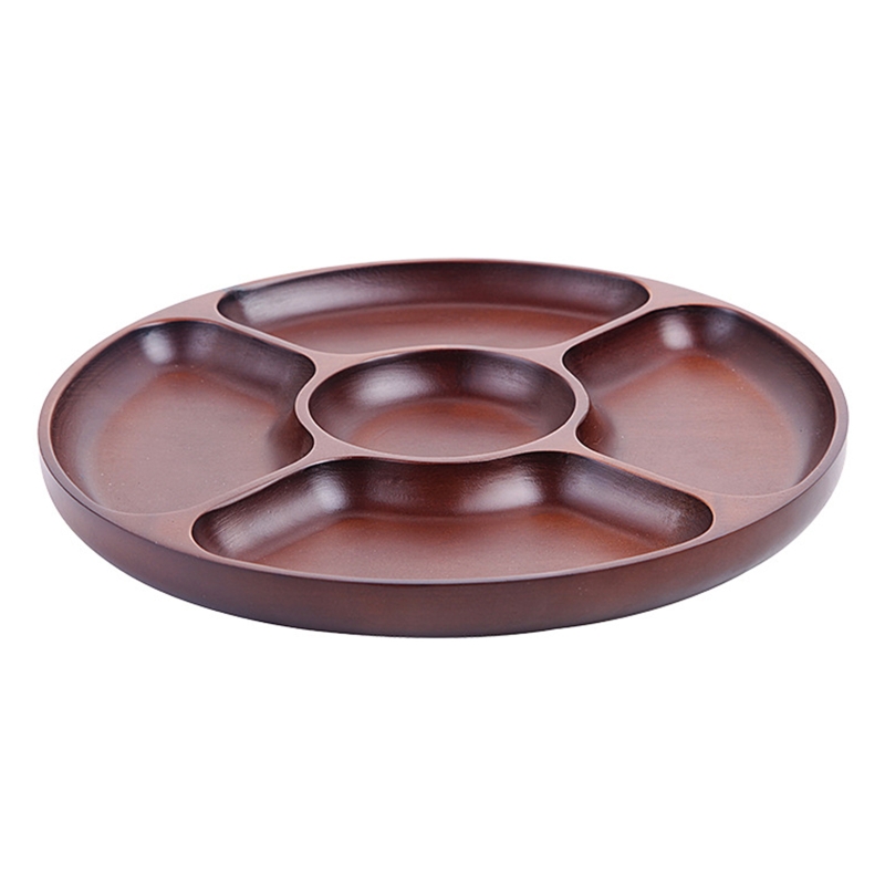 Plateau de service à compartiment en bois, assiettes de service à Dessert, plat à collation divisé, plateau d&#39;amuse-gueule, sain et: Type-2