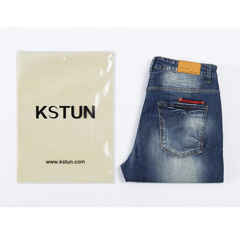 Ripped jeans til mænd stretch slim straight blue streetwear distressed hip hop herre jeans regular fit mandlige lange bukser bukser