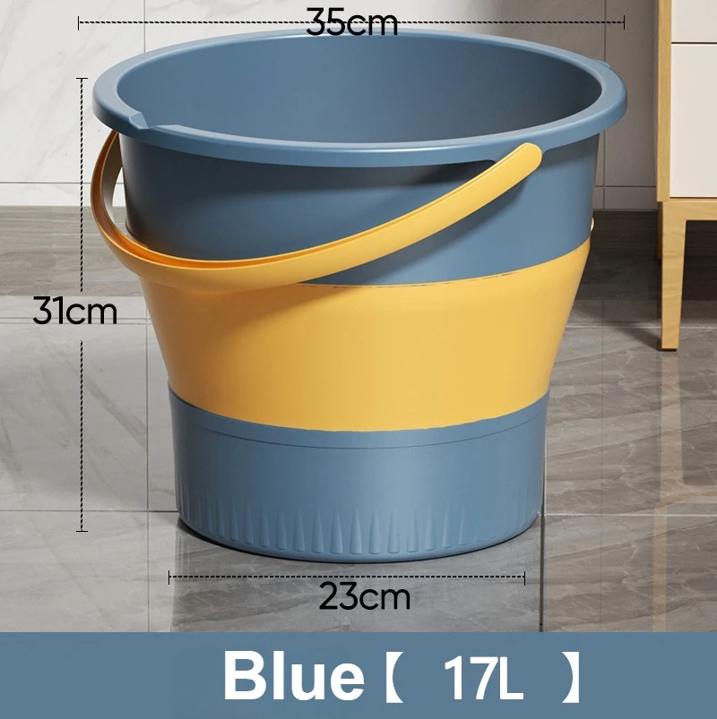 Studentenslaapzaal Plastic Opvouwbare Emmer Vissen Handheld Opvouwbare Emmer Thuis Verdikte Badkamer Draagbare Voet Inweken Emmer: Light Grey