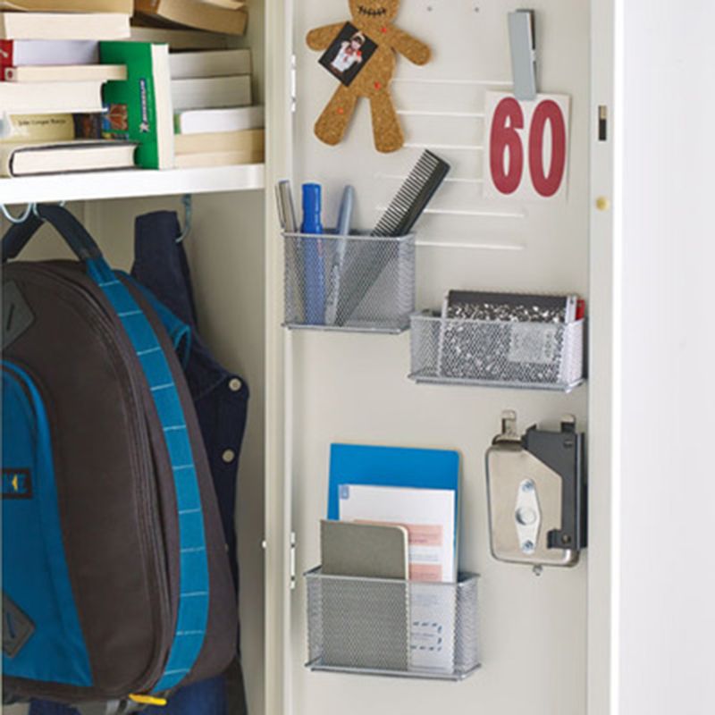 Panier magnétique Durable à maille métallique | Réfrigérateur Durable, panier magnétique, boîte de rangement pour stylo, organisateur de maquillage