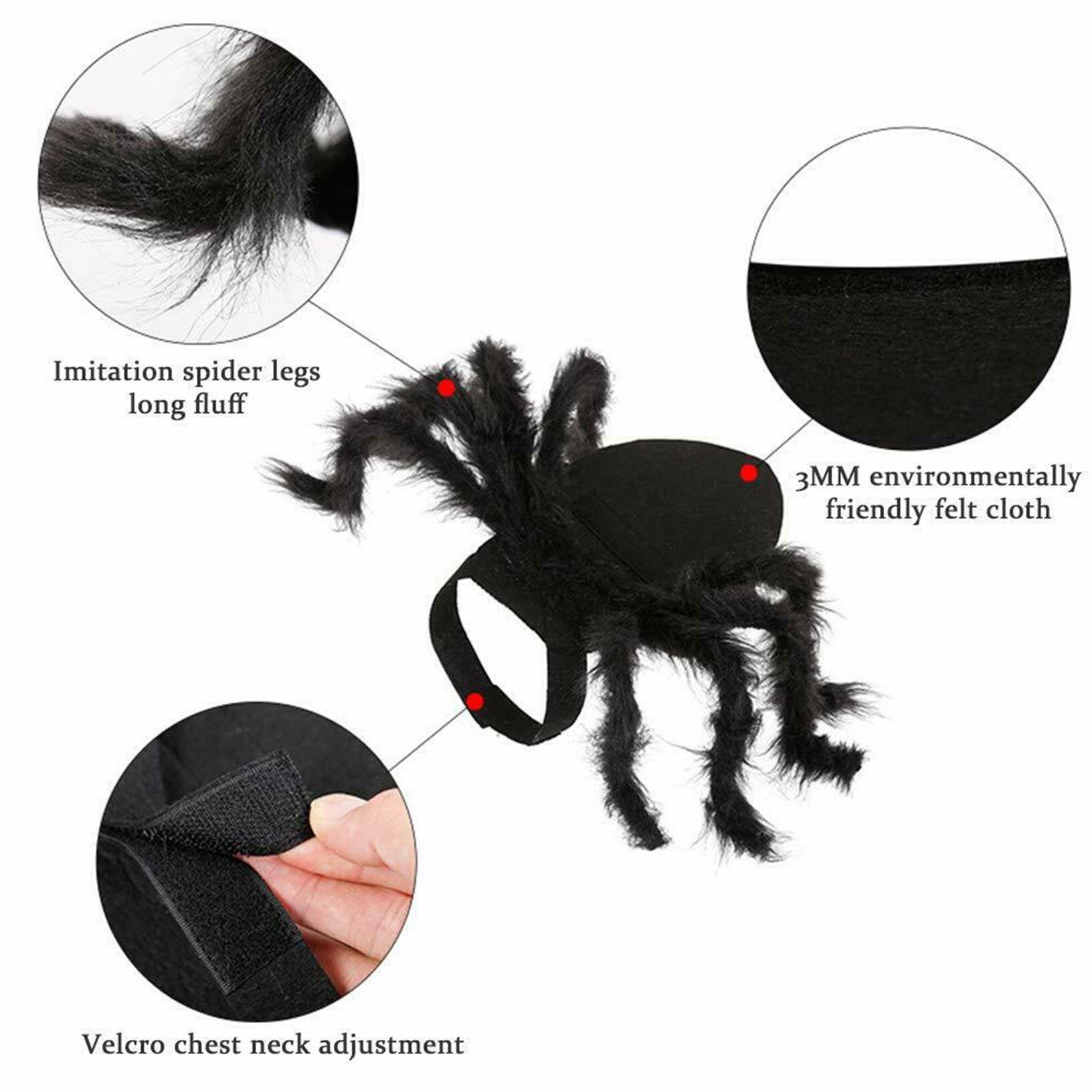 Huisdier Spider Kostuum, Harige Spin Cosplay Dress Up Kostuum Halloween Kleding Voor Honden Puppy Katten