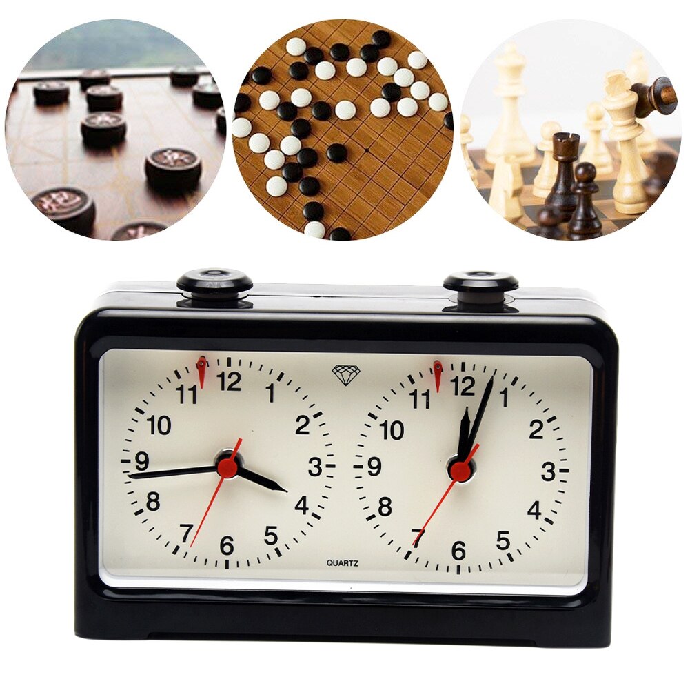 Schach Uhr Spiel Timer Professionelle Einfach Bedienen Tragbare Kompakte Quarz Bewegung Genaue Analog Kunststoff Zählen Unten Wettbewerb