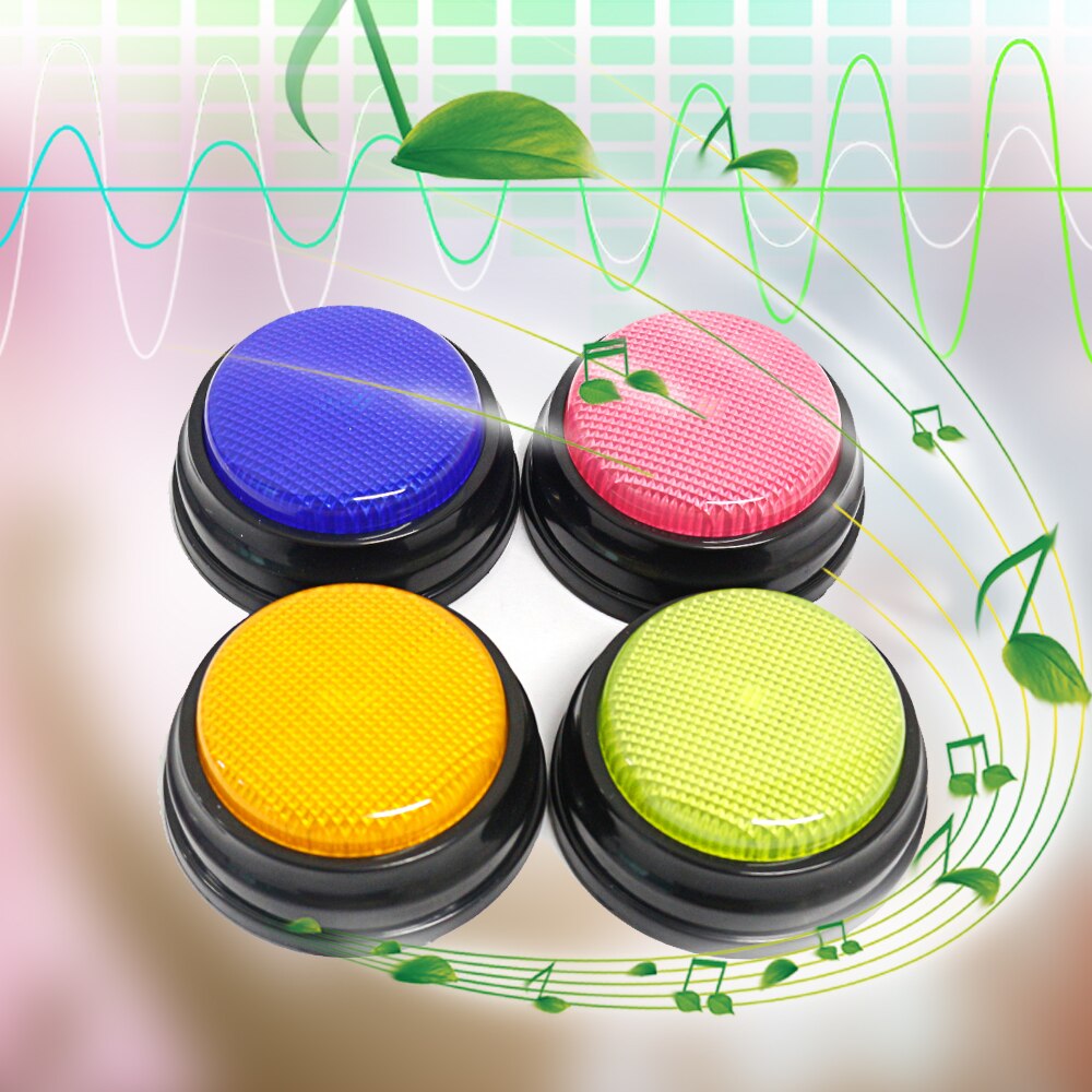 Bouton parlant enregistrable avec fonction Led ressources d'apprentissage réponse Buzzers Orange bleu vert rose bouton d'appel enregistrable