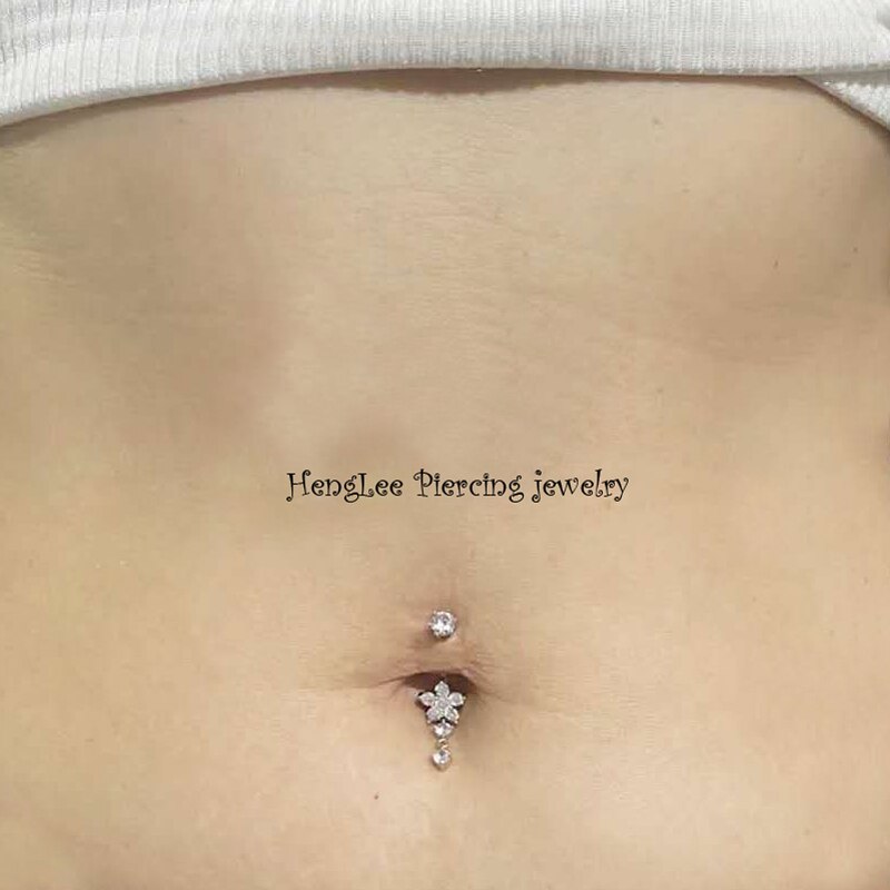 925 sterling sølv mave piercing blomst navle ring krop piercing smykker