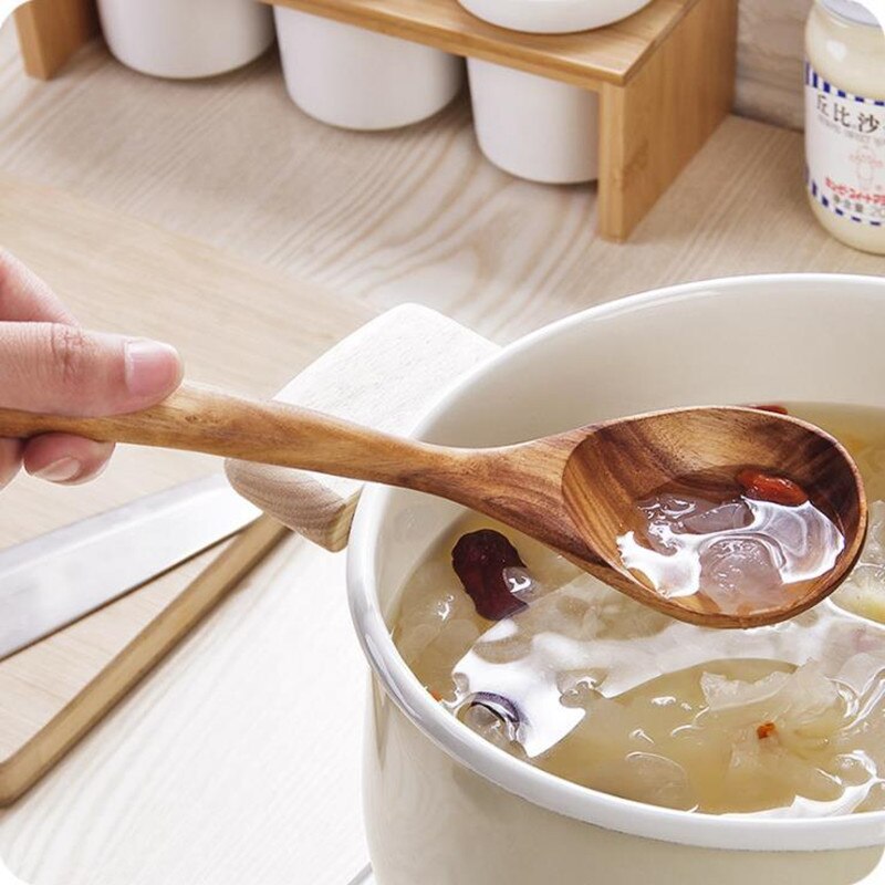 7 Soorten Thaise Teak Houten Turner Spatel Rijst Lepel Grote Soep Scoop Voor Koken Hout Keuken Kookgerei Levert