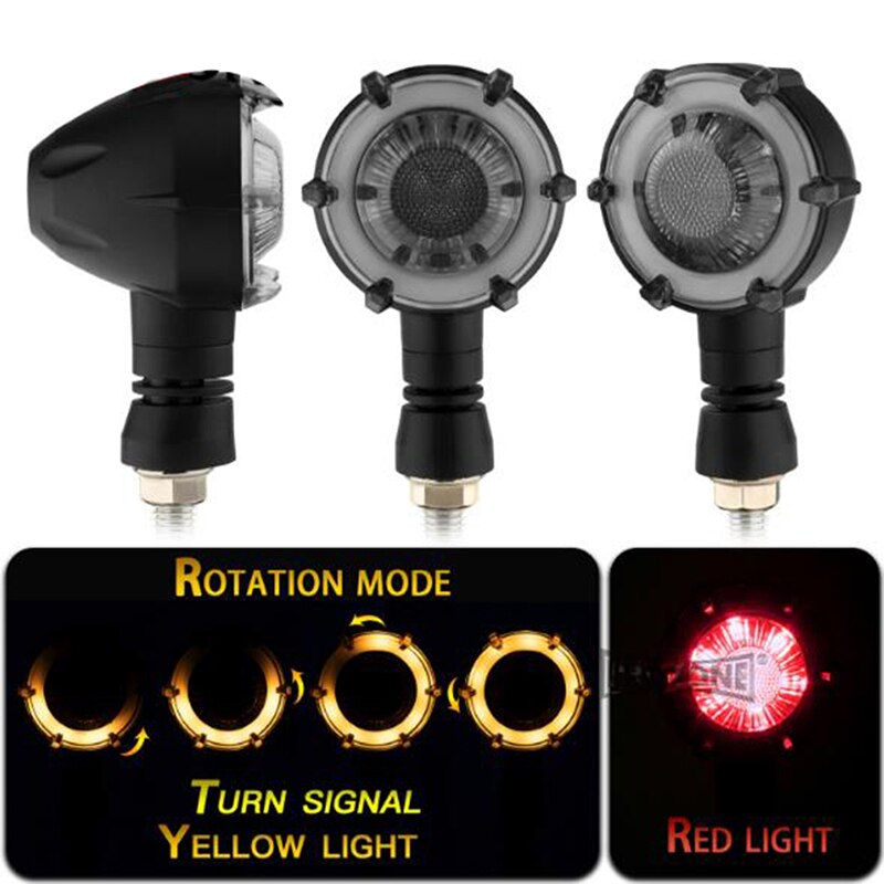 2Pcs/Pair Motorcycle Turn Lights Modified Waterproof LED Decorative Accessories Signal Lights Motors Daytime Running Lights: Red Light