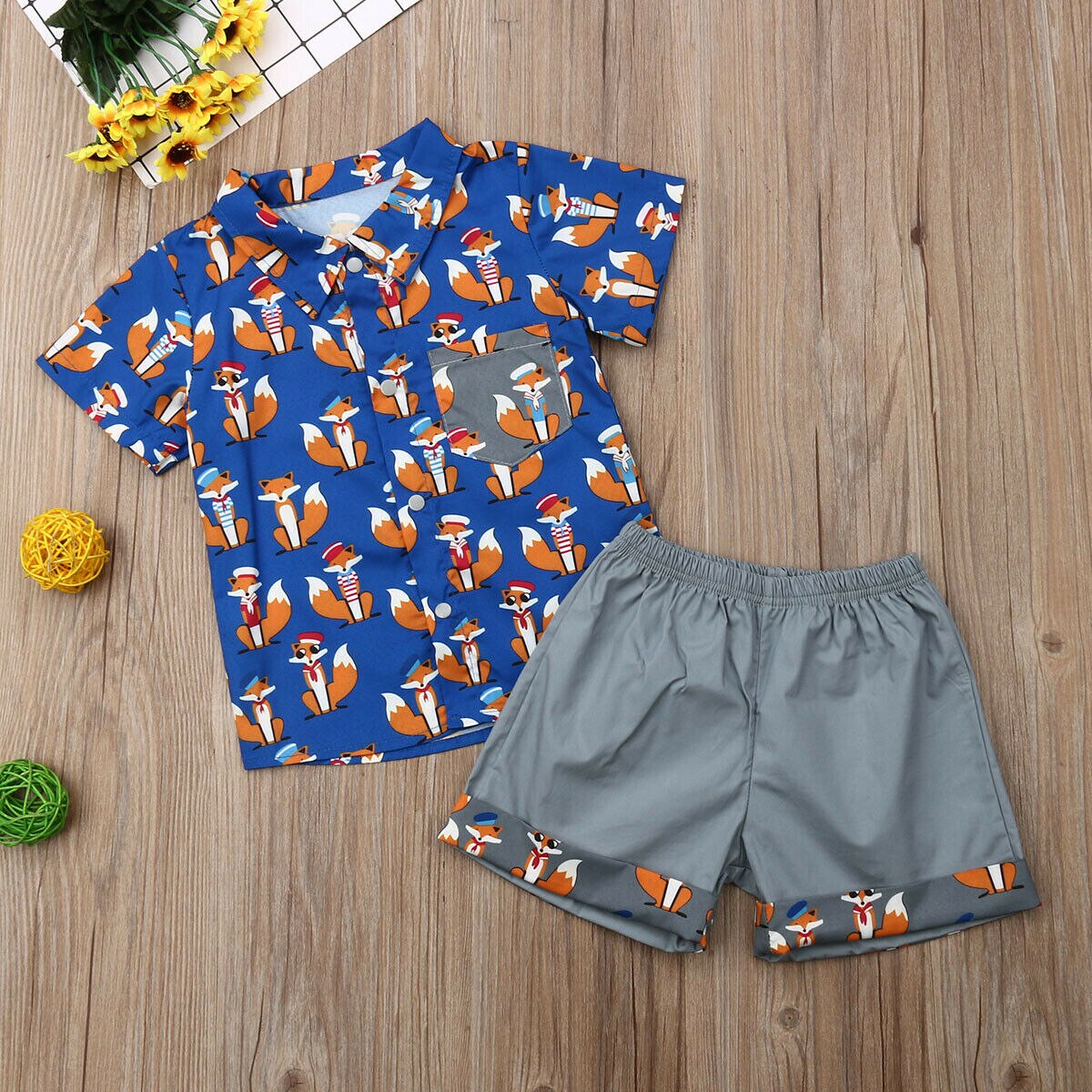 Zomer Mode Kids Baby Jongens 1-7Y Kleding Sets Cartoon Print T-shirt Tops Broek Outfits Set Casual Kleding